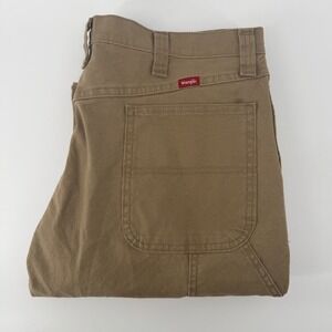 Wrangler Carpenter Pants Tan Khaki Mens 38x30 Work Utility Canvas